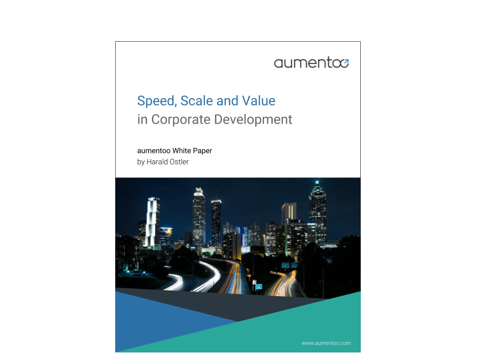 speed, scale and value in corporate development-white paper cover image-aumentoo